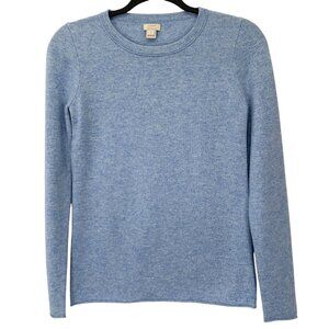 J. Crew Cashmere Sweater Womens Small Blue Spring Lightweight Crewneck Pullover